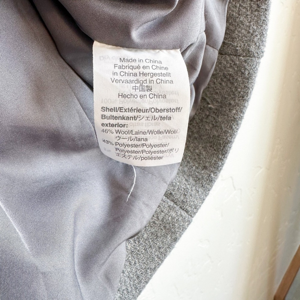 J.Crew Mercantile | City Wool Blend Stand Collar Mid Length Coat Jacket Gray 00P - Picture 7 of 7